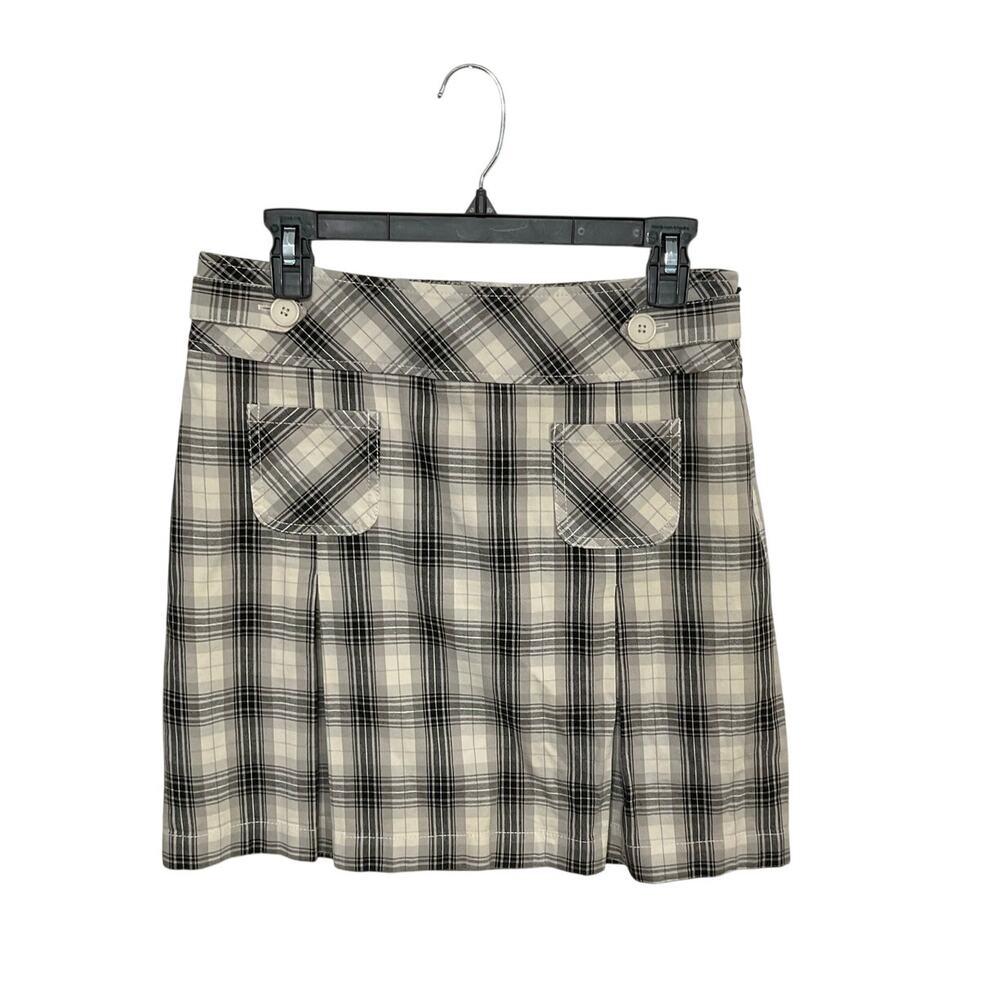 Ann Taylor Loft A-Line Mini Plaid Skirt Size 2 XS Pleated School Girl 90s Style